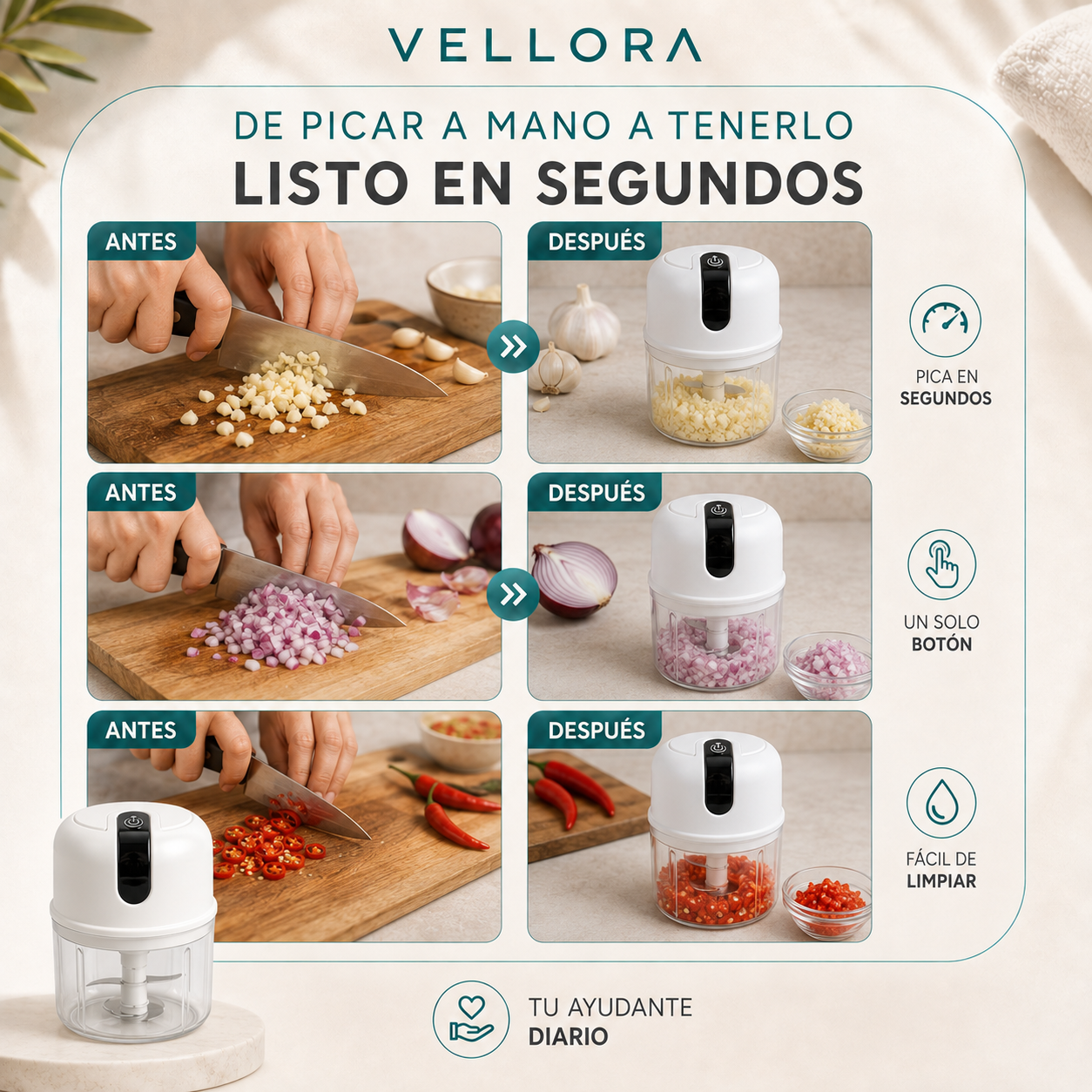 ¡Pica Ajo, Cebolla y Aliños en Segundos sin Olores, Lágrimas ni Esfuerzo! ⚡🧄
